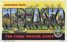 'Greetings from Nebraska, the Corn Husker State', postcard, 1946. Artist: Unknown