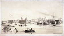View of Greenwich across the River Thames, London, c1841.  Artist: William Parrott