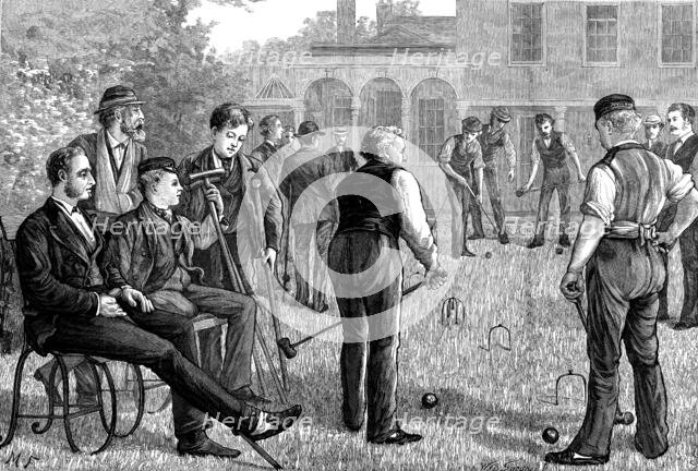 Croquet at the Convalescent Home of St. Bartholomew's Hospital, Highgate, 1873. Creator: Unknown.