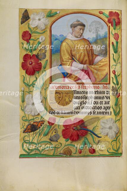Saint Stephen; Spinola Hours, about 1510-1520. Creator: Workshop of Master of the First Prayer Book of Maximilian.