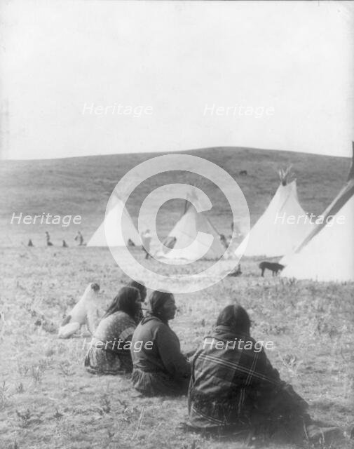 Camp gossips-Atsina, c1908. Creator: Edward Sheriff Curtis.