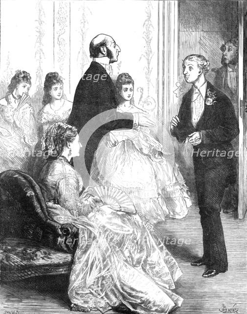 The First to Come, drawn by F. Barnard, 1872. Creators: Frederick Barnard, Joseph Swain.