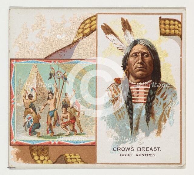 Crow's Breast, Gros Ventres, from the American Indian Chiefs series (N36) for Allen & Gint..., 1888. Creator: Allen & Ginter.