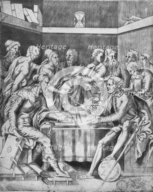 'Agrippa Instructing His Pupils Mathematically', 1553, (1936). Artist: Unknown.