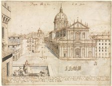 Eighteen Views of Rome: The Church of SantIgnazio, 1665. Creator: Lievin Cruyl (Flemish, c. 1640-c. 1720).