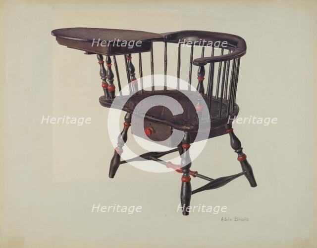 Harvard Student's Chair (Windsor), c. 1938. Creator: Adele Brooks.
