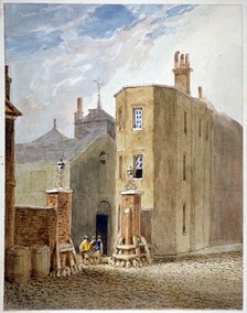 Entrance to Thrale's brewhouse (later Berkeley Perkins' brewery), Southwark, London, c1820. Artist: John Thomas Smith