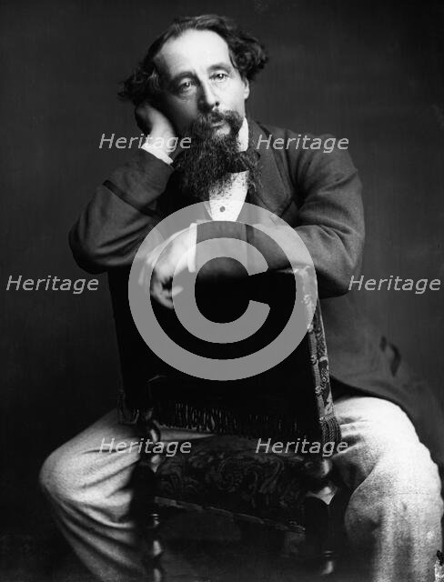 Portrait of Charles Dickens (1812-1870). Creator: Watkins, Herbert (1828-1916).