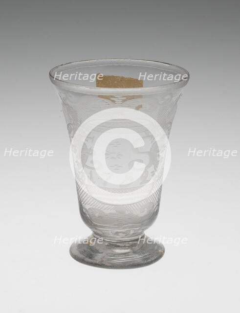 Hogarth Cordial Glass, England, 1752. Creator: Unknown.