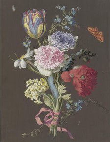 Arrangement of anemones (Anemona), tulips (Tulipa), poppies (Papaver), daffodils (Narcissus)...c1770 Creator: Unknown.