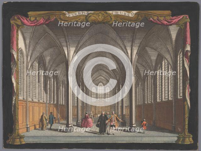 View of the interior of the Temple Church in London, 1750. Creator: Anon.