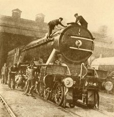 'A Wash and Brush Up for the "Flying Scotsman".', c1930. Creator: Unknown.