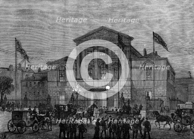 The George Stephenson Centenary at Newcastle-On-Tyne: banquet at the Assembly Rooms..., 1881. Creator: Unknown.