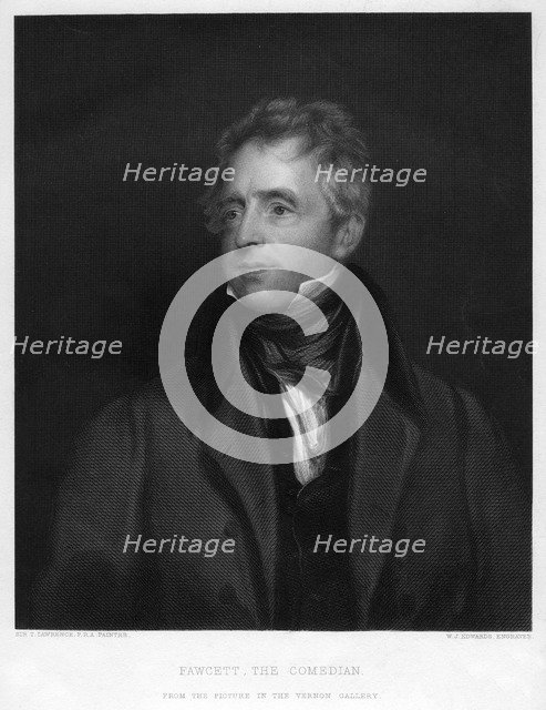 'Fawcett, the Comedian', 1828 (19th century). Artist: WJ Edwards
