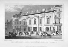 View of Crockford's Club on St James's Street, Westminster, London, 1828.                            Artist: William Tombleson
