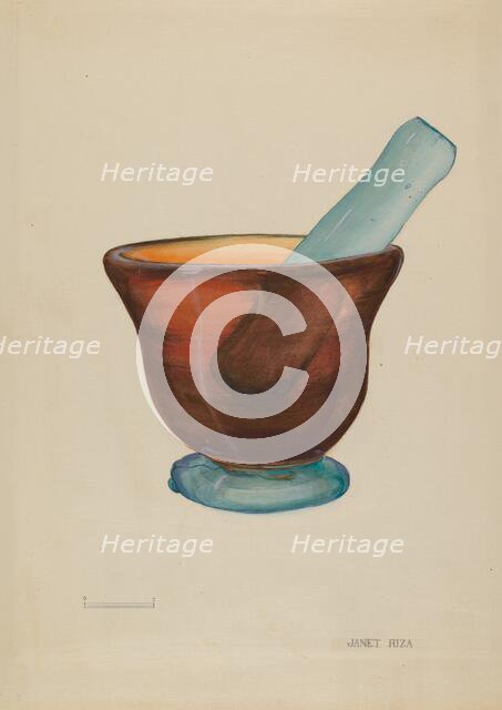 Mortar and Pestle, 1935/1942. Creator: Janet Riza.