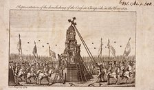 The destruction of the Cheapside Cross, London, 1793.  Artist: Anon
