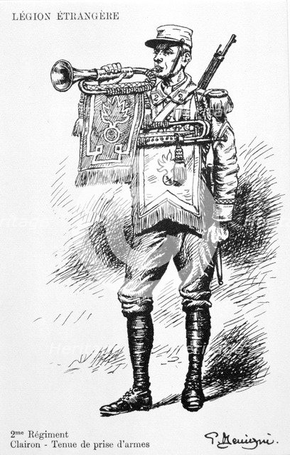 Bugler, 2nd Regiment of the French Foreign Legion, 20th century. Artist: Unknown
