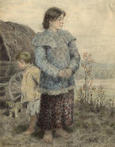 Children of Migrants on the Road, 1904. Creator: Boris Vasilievich Smirnov.