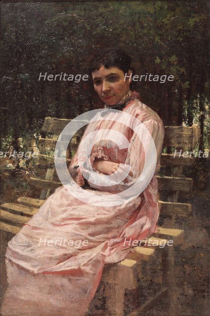 In a park. (Portrait of the artist's wife). Artist: Yaroshenko, Nikolai Alexandrovich (1846-1898)