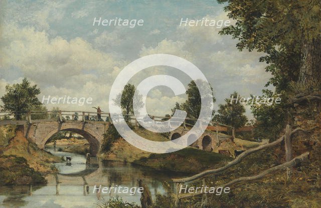 An Old Bridge at Hendon, Middlesex, ca. 1828. Creator: Frederick W Watts.