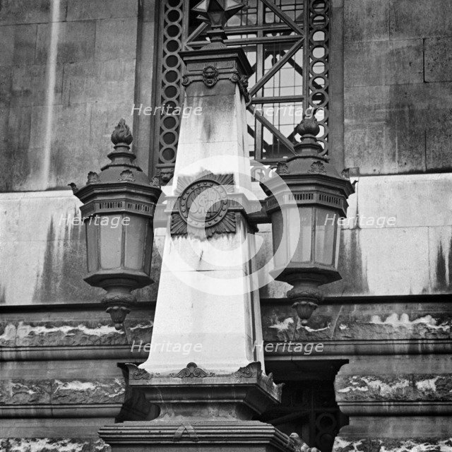 Lamp outside Waterloo Station, London, 1960-1972. Artist: John Gay