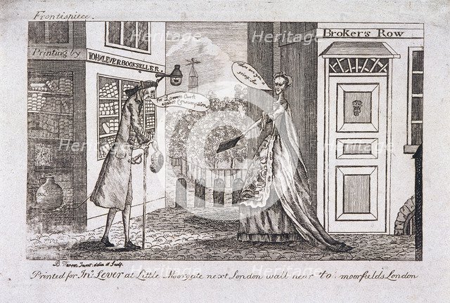 Broker Row (now Blomfield Street), London, c1780. Artist: B Warren