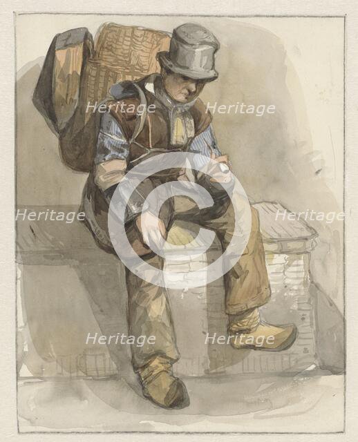 Seated peddler, 1834-1862. Creator: Pieter Marinus van de Laar.