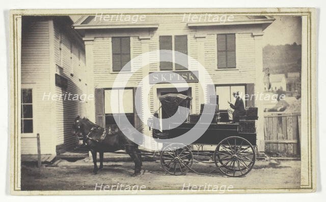 Untitled (S.K. Fisk store with delivery wagon), 1840-1900. Creator: Unknown.