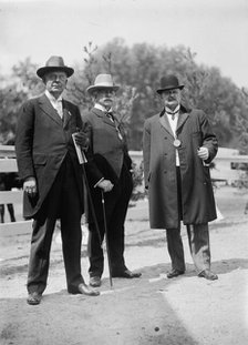 Horse Shows - Judge W.H. Moore; Gen. N.A. Miles; P.V. Degraw, 1911. Creator: Harris & Ewing.