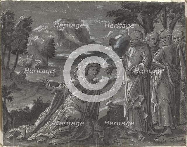 Christ and the Adulteress [recto], c. 1600. Creator: Unknown.