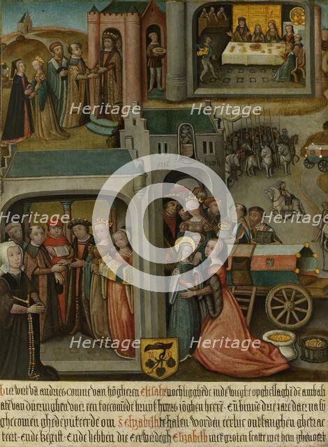 Four scenes from the legend of St Elizabeth of Hungary, c.1500. Creator: Anon.