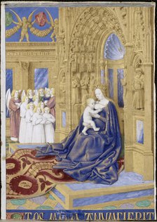 The Virgin and Child enthroned (Hours of Étienne Chevalier). Artist: Fouquet, Jean (1420–1481)