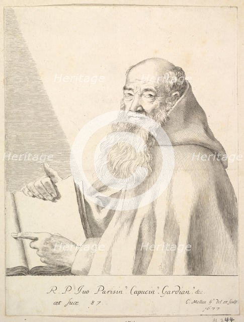 Portrait of Le Père Yves, 1677. Creator: Claude Mellan.