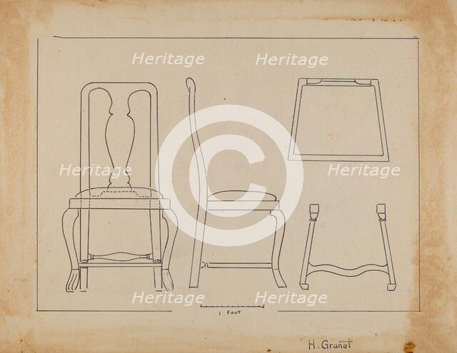 Side Chair, c. 1937. Creator: Henry Granet.