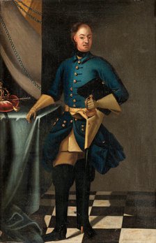 Portrait of the King Charles XII of Sweden (1682-1718), c. 1716. Artist: Krafft, David, von (1655-1724)