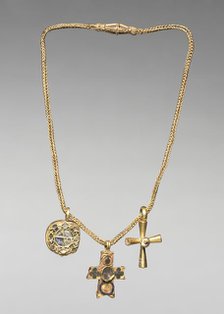 Chain with Pendant and Two Crosses, early 500s. Creator: Unknown.