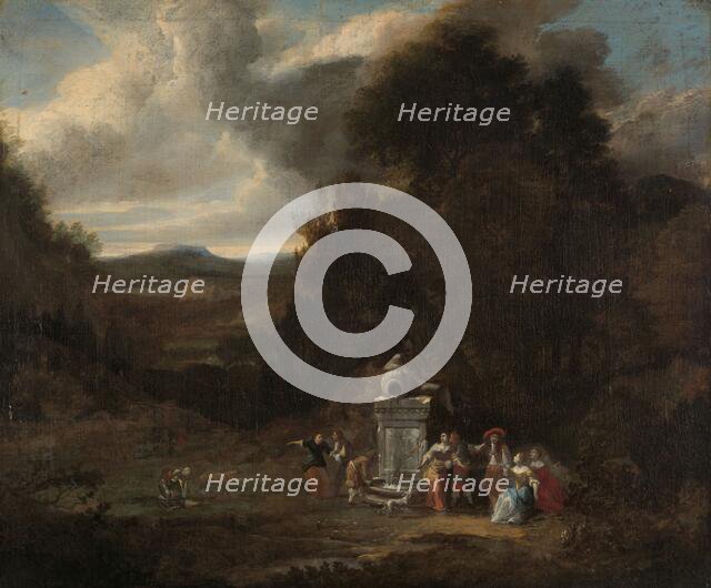 Elegant Company at an Antique Fountain in a Glade, c.1660-c.1670. Creator: Anon.