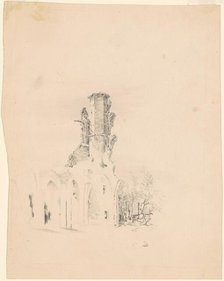 A Gothic Ruin, c. 1830-1835. Creator: James Goodwyn Clonney.