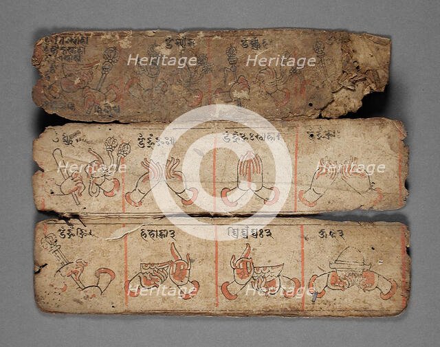 Three Folios from a Book of Iconography, 15th century. Creator: Unknown.