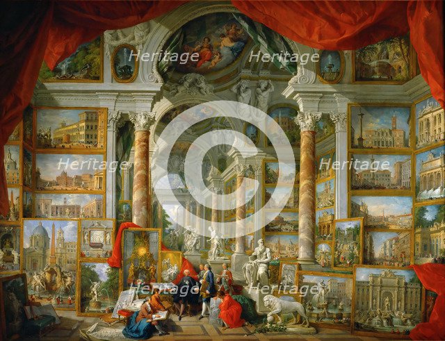 Picture Gallery with Views of Modern Rome (Modern Rome). Artist: Panini, Giovanni Paolo (1691-1765)