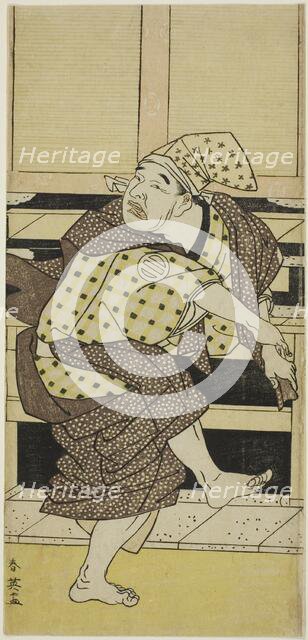 The Actor Asao Tamejuro I as Drunken Gotobei Doing a Sambaso Dance (Goto..., c. 1790. Creator: Katsukawa Shun'ei.