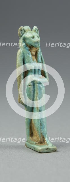 Amulet of a Lion-Headed Goddess Holding a Scepter, Egypt, Third Intermediate Period, Dynasties 21... Creator: Unknown.