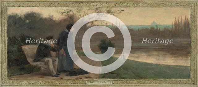 Sketch for the salle des mariages (wedding hall) of the town hall: Evening, c.1889. Creator: Georges Roussel.