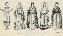 'The Gallery of British Costume: Types of Dress in Early Plantagenet Times', c1934. Artist: Unknown.