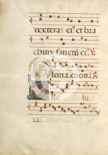 Initial A: A Man Singing; Gradual, about 1460-1480. Creator: Unknown.