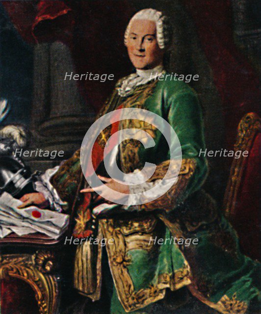 'Graf von Brühl 1700-1763. - Stich nach dem Gemälde von Silvestre', 1934. Creator: Unknown.