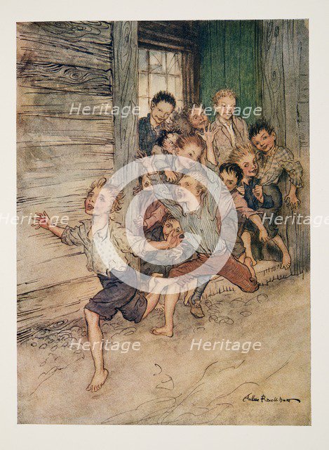 Bursting forth like a legion of young imps  , from The Legend of Sleepy Hollow, 1928.