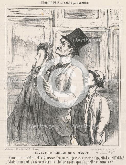 Devant le tableau de M. Manet, 19th century. Creator: Honore Daumier.