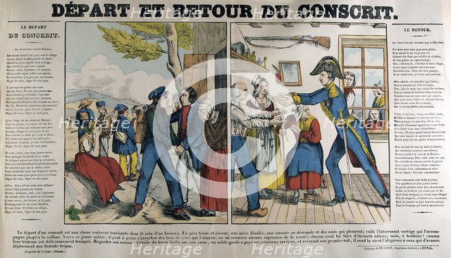 'The Departure and Return of the Conscript', 19th century. Artist: Unknown